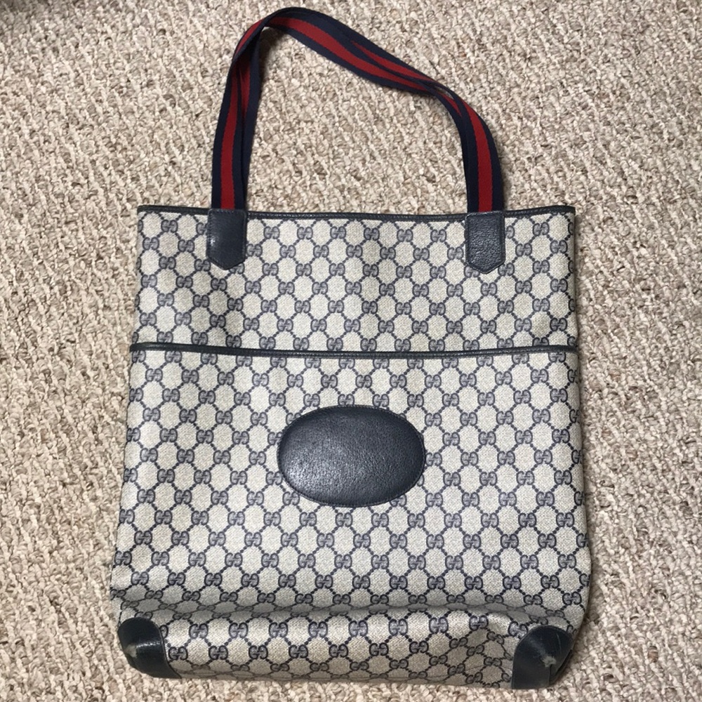 1980s Vintage Gucci tote - Blue monogram